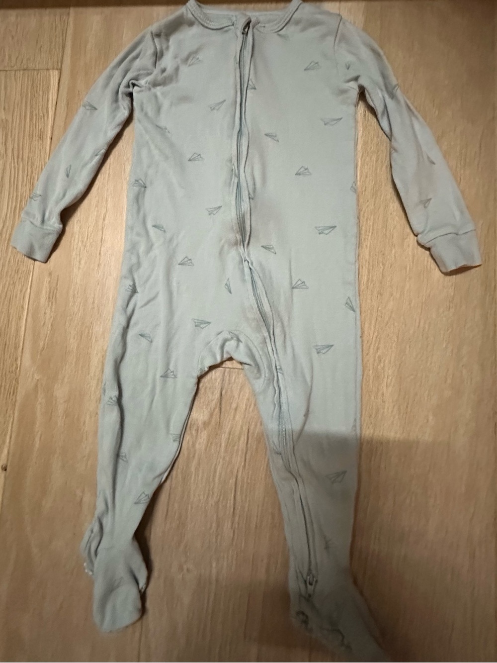 Cloud Island Light Blue Footed One-Piece Pajamas